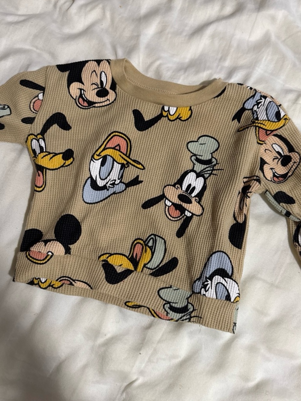& Other Stories Beige Waffle-Knit Disney Character Pullover